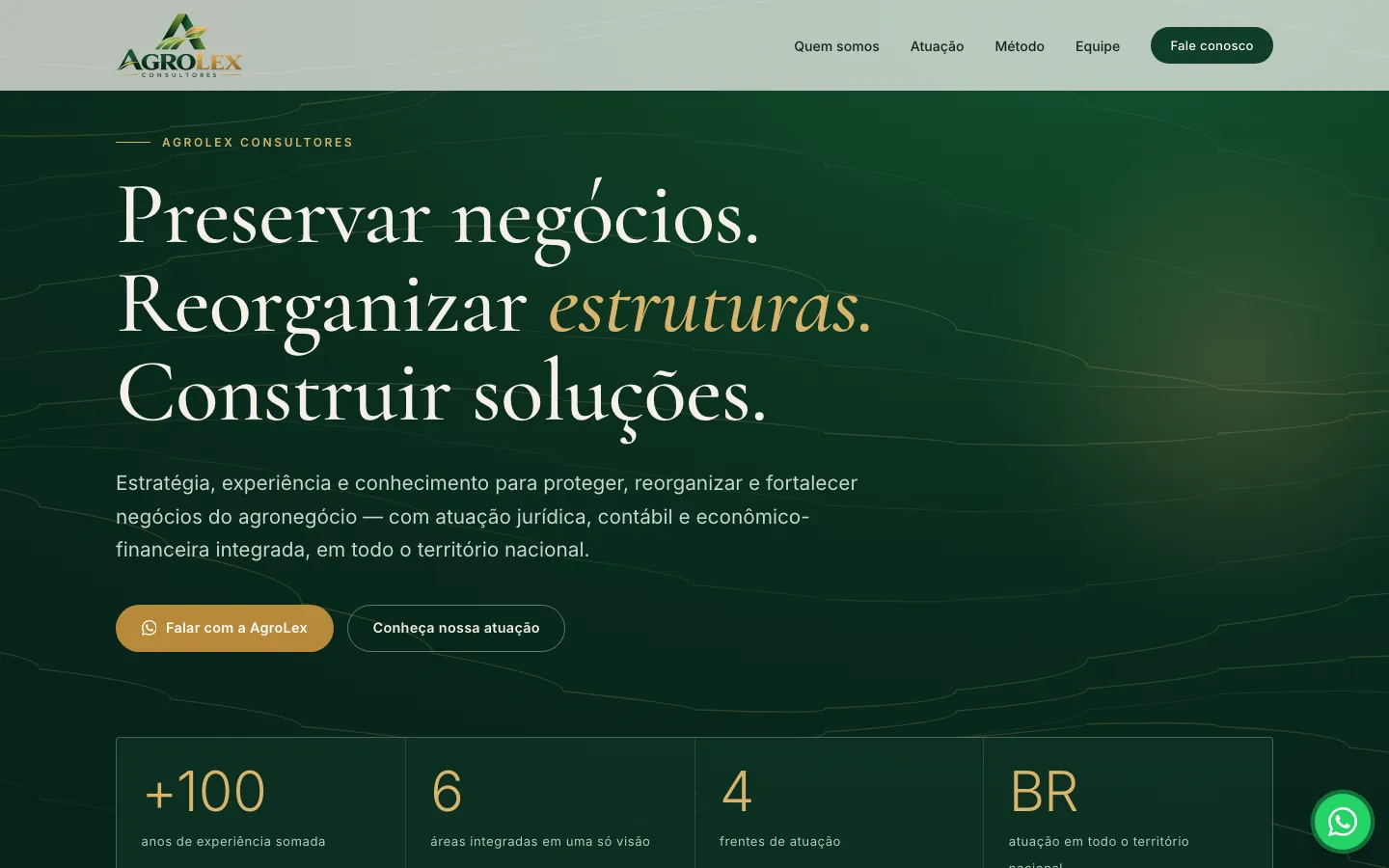 Página inicial do site AgroLex Consultores